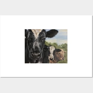 Three Amigos cow painting Posters and Art